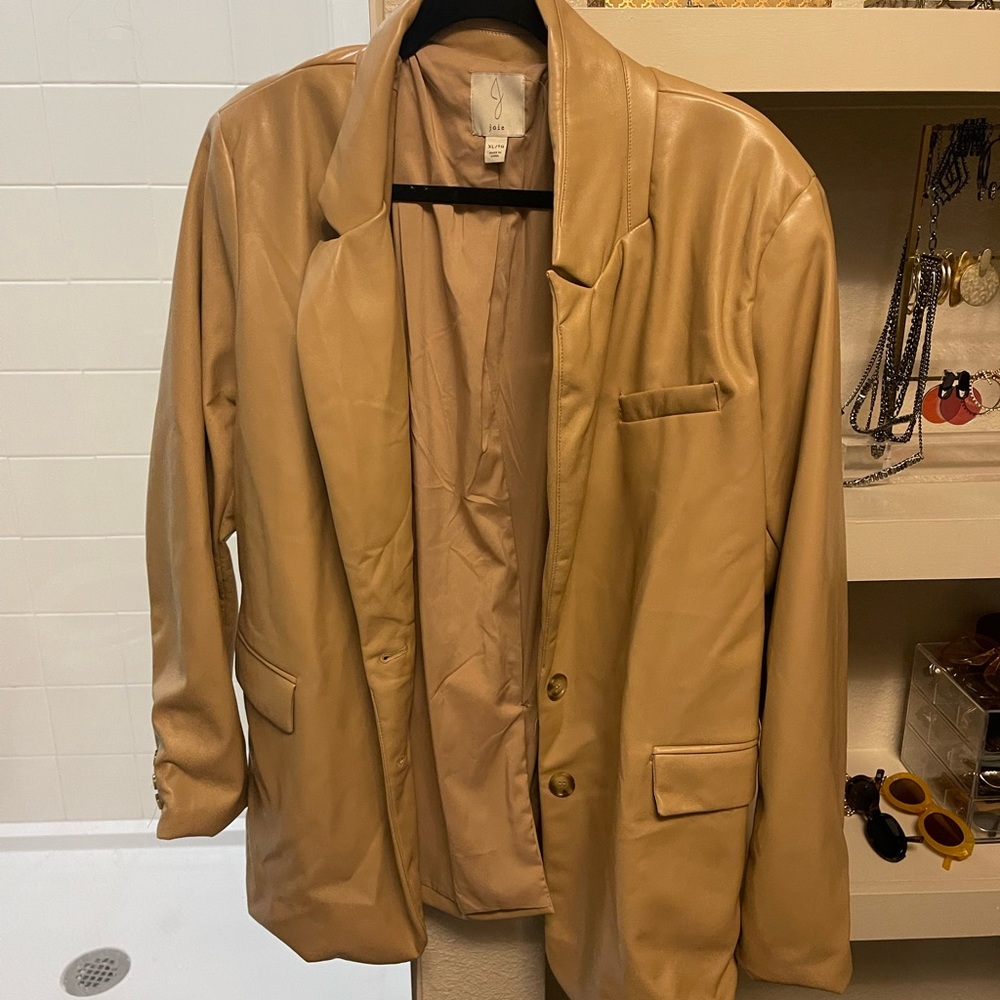 Joie tan leather blazer